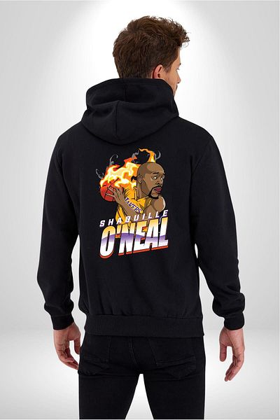 Angemiel Shaquille Oneal Star Basketball Cardigan - Women's and Men's Black Hooded Zipper Sweatshirt