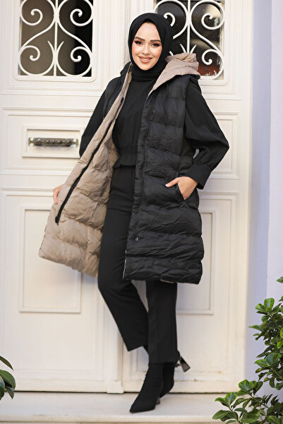 Neva Style Çift Taraflı Vizon Tesettür Şişme Yelek 75001V