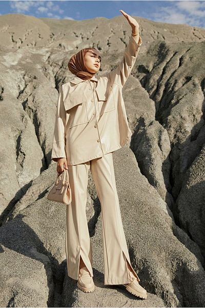 Moda Rosa 25K3062 - Stone - Leather Suit