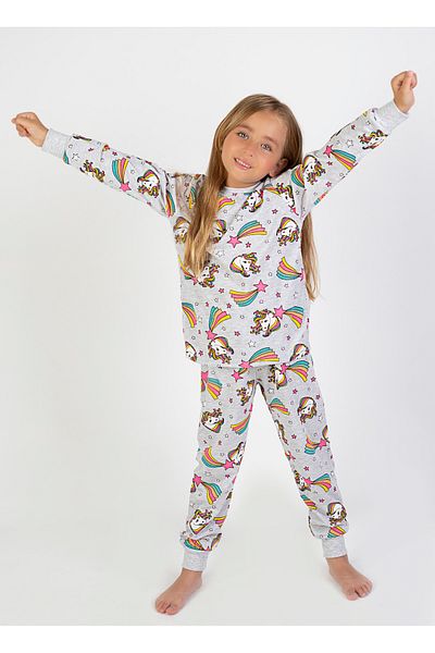 Harika KIDS Dívčí základní pyžamový set s potiskem