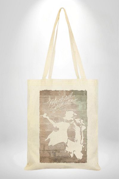 Angemiel Michael Jackson 35X40 Women's Men's Ecru Raw Cloth Bag