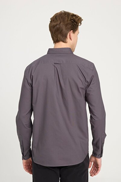 WRANGLER Regular Fit Normal Kesim %100 Pamuk Antrasit Gömlek