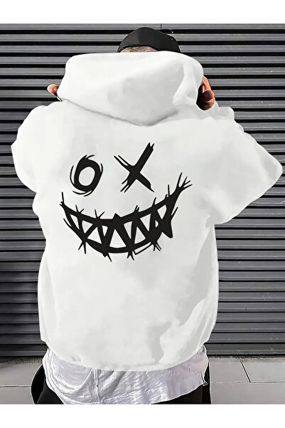 GALASHOP هودي بغطاء للرأس مطبوع عليه ابتسامة فريدة من نوعها