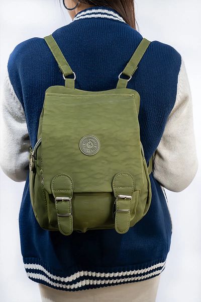 lizzabel Waterproof Crinkle Fabric Women's Shoulder and Backpack
