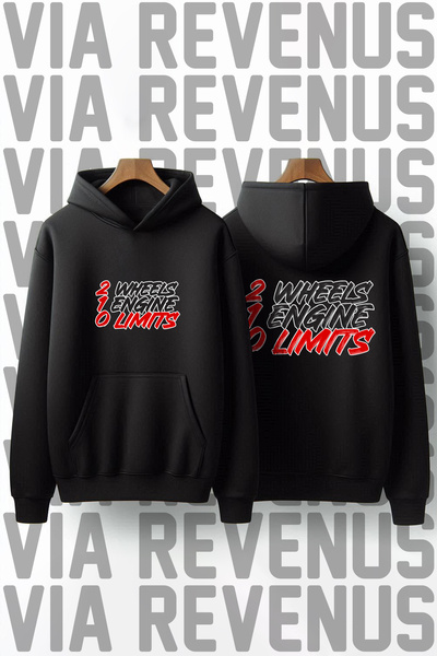 Vordevia Світшот з принтом мотоцикліста - 3 нитки шардоне, широкий капюшон