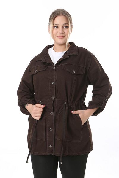 EYLÜLXXL Γυναικείο τζιν μπουφάν Relaxed Cut - Καμπυλωτό μέγεθος
