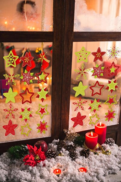 Postifull Yılbaşı Duvar Stickerı, Yılbaşı Süsü, Yılbaşı Dekoru, Yapışkanlı Duvar Stickerı, Yılbaşı Dekorasyon