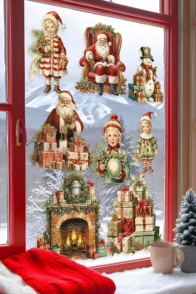 Postifull Christmas Wall Sticker, Christmas Ornament, Christmas Decor, Adhesive Wall Sticker, Christmas Decoration