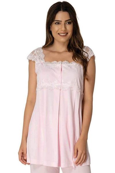 by İGP Lace Short Sleeve Maternity Pyjama Set