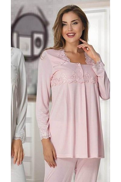 by İGP Cotton Long Sleeve Maternity Pyjama Set