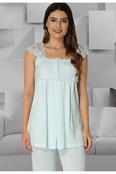 by İGP Set de pijamale de maternitate cu mâneci scurte din dantela