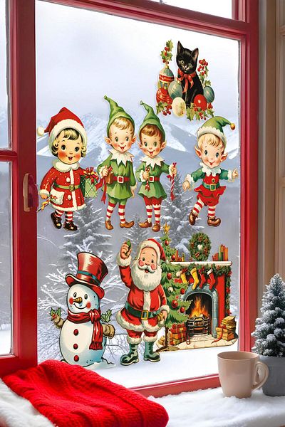 Postifull Christmas Wall Sticker, Christmas Ornament, Christmas Decor, Adhesive Wall Sticker, Christmas Decoration