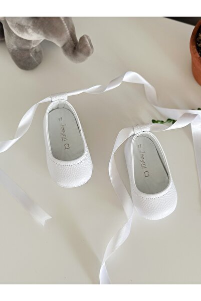 Li Puna White Genuine Leather Baby Loafers - Babet