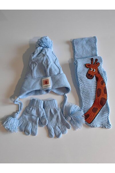 Kitti Ki̇ti̇ Boy's Scarf Beanie Gloves 3-Piece Set 24160-09-021 1-4 Years
