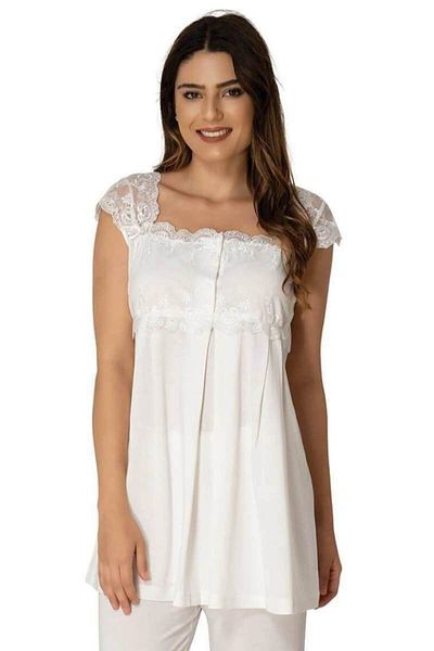 by İGP Lace Short Sleeve Maternity Pyjama Set