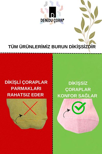 Denidu Çorap 5 чифта икономични ароматизирани безшевни дамски чорапи до глезена