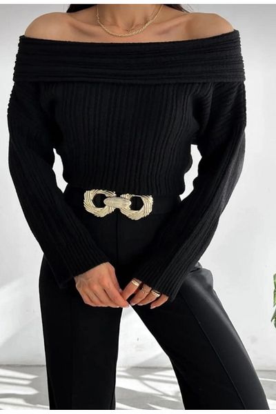 Liya Degaje Collar Knitwear Sweater