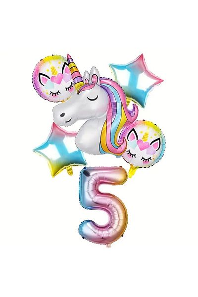 CANSIN Unicorn 5 Year Old Number Foil Set