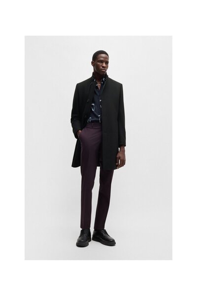 HUGO Normal kesim yün karışımlı kaban