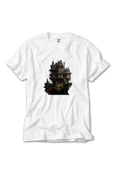CrowsGate Castle in The Forest White T-Shirt