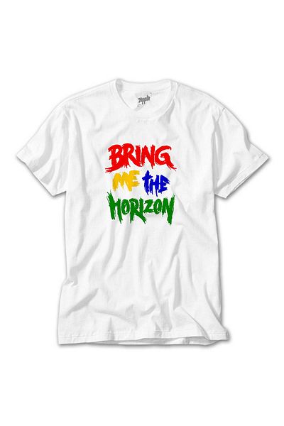 CrowsGate Bring Me The Horizon Rainbow White T-Shirt