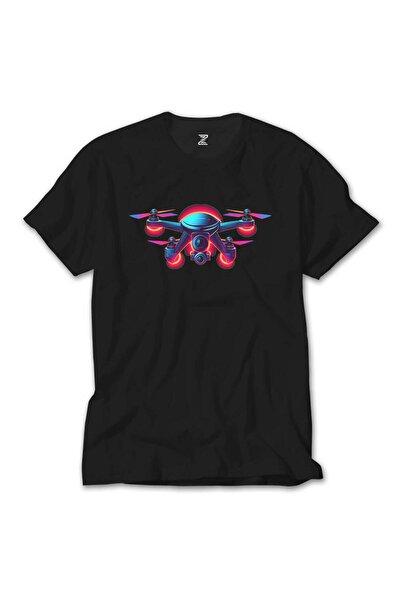 Lunas Glow Tricou negru Drone Color
