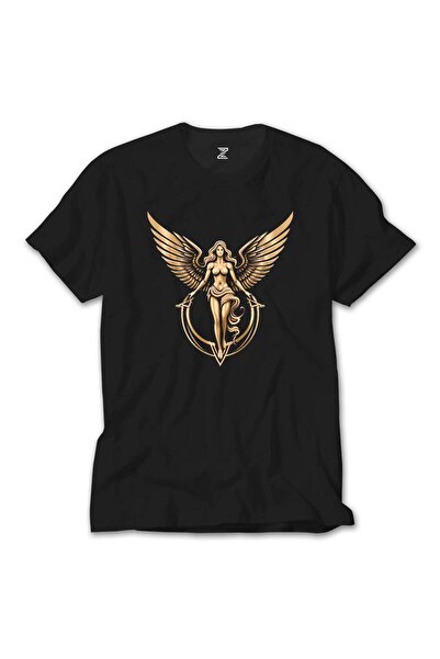 Lunas Glow Tricou negru Gold Angel