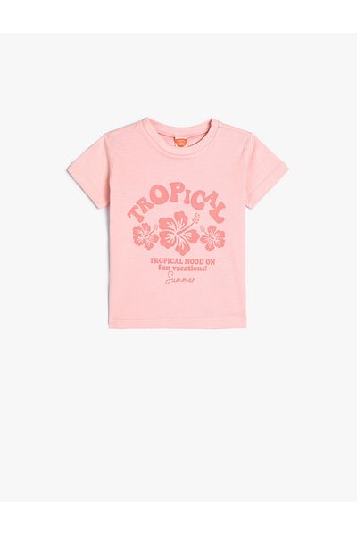 Koton T-Shirt Floral Printed Short Sleeve Crew Neck Cotton