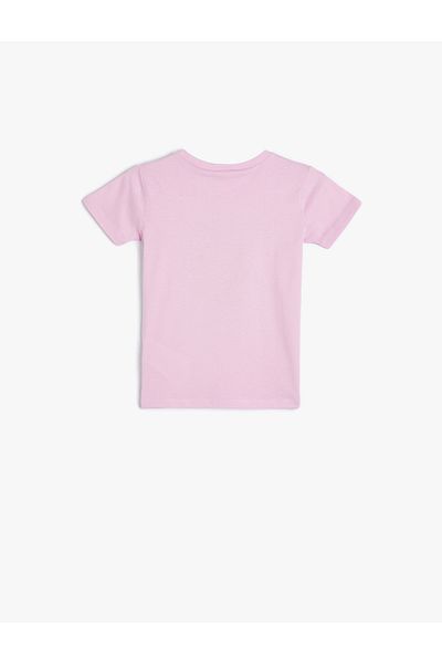Koton Lemon Printed Cotton Short Sleeve T-Shirt - Crew Neck