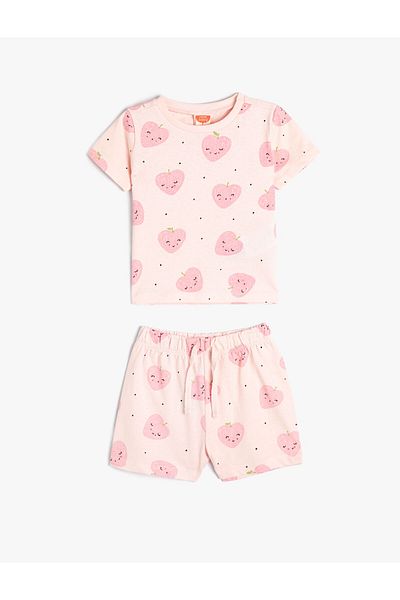 Koton Bedrucktes Set aus Shorts und T-Shirt aus Baumwolle - 2-teilig