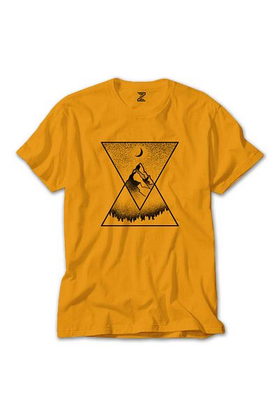 Z zepplin Κίτρινο T-shirt Πυραμίδα Βουνά Κορυφές