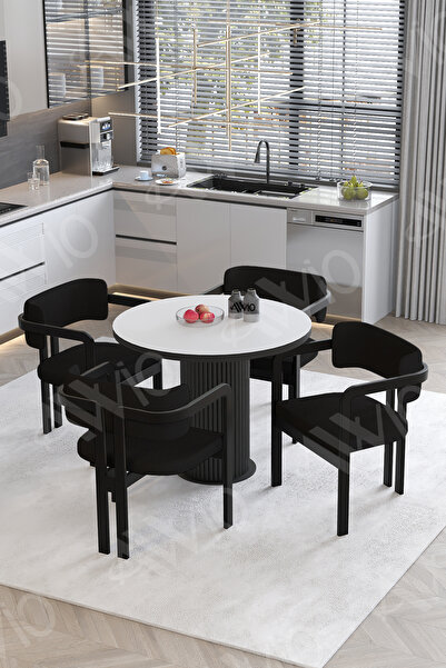 AVVİO Moon Bohem Ayak 4'lü Tokyo Sandalye 90x90 Masa Sandalye Takımı