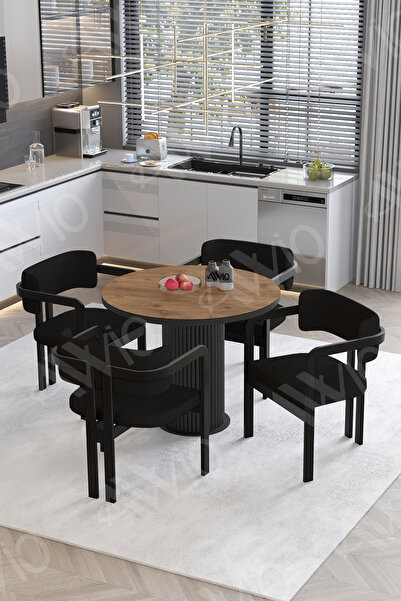 AVVİO Moon Bohem Ayak 4'lü Tokyo Sandalye 90x90 Masa Sandalye Takımı