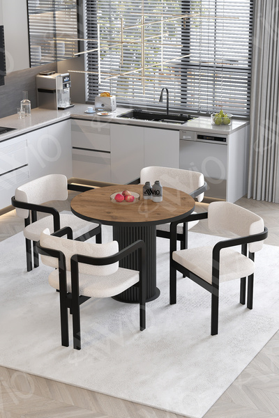 AVVİO Bella Bohem Ayak 4'lü Tokyo Metal Demonte Sandalye 90x90 Masa Sandalye ...