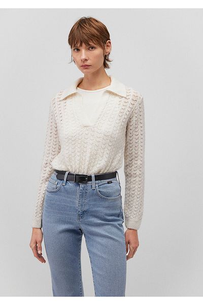 Mavi Pulover Ecru cu gât polo Regular Fit / Regular Fit 1710559 -70057