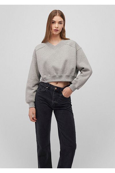 Mavi Gray Crop Sweatshirt 1S10217-83096