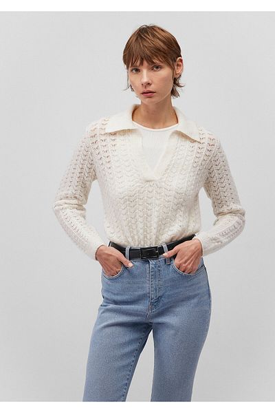 Mavi Pulover Ecru cu gât polo Regular Fit / Regular Fit 1710559 -70057