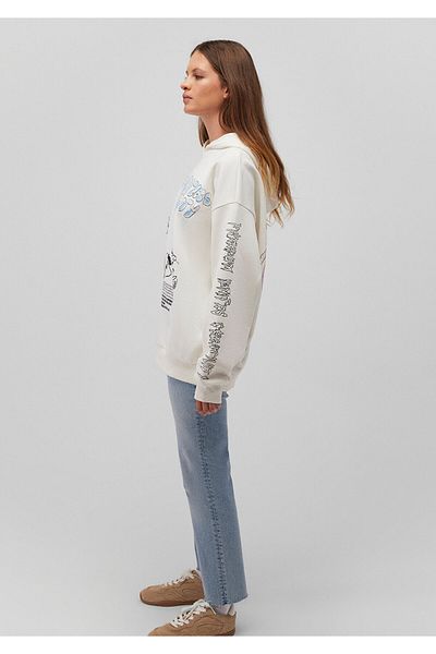 Mavi Суичър с щампа и качулка в цвят екрю 1S10287-80194