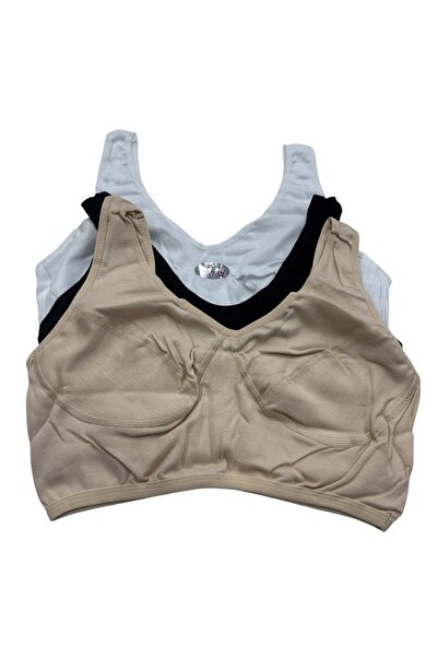 SATTENS Γυναικείο σουτιέν Plus Size 3 τεμαχίων Βαμβακερό χτενισμένο μισό εσώρουχο Μητρικό σουτιέν