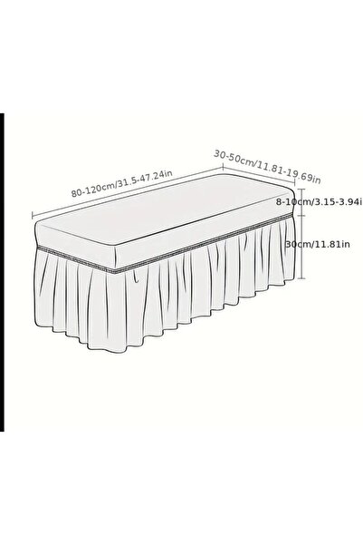 SENNORA -Bench Puf Kılıfı -Esnek Lastikli Yıkanabilibir Puf Örtü