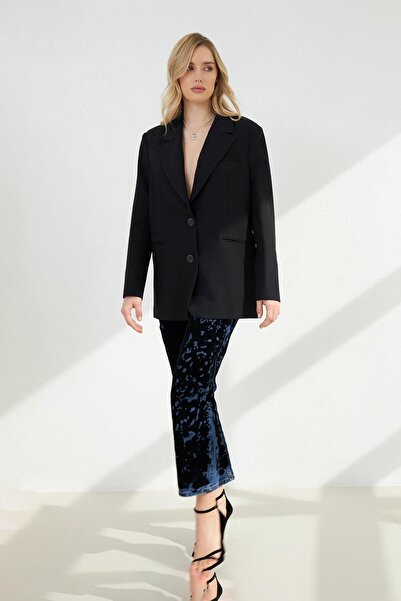 Setre Μαύρο μπουφάν με διπλά κουμπιά και λεπτομέρεια τσέπης