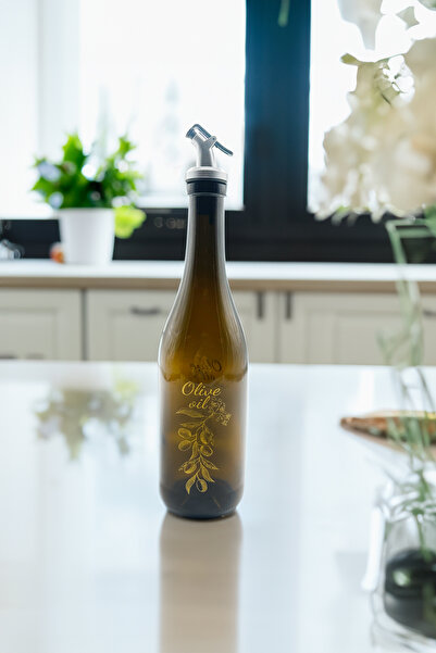 Fhilli Amber Damlatmaz Kapaklı Zeytinyağı Şişesi Yağdanlık 750cc