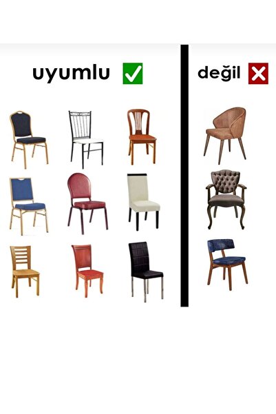 SENNORA Sandalye Kılıfı - Yıkanabilir - Esnek -Etekli Lastikli Sandalye Örtü