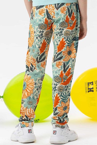 Breeze Κολάν για κορίτσια Παντελόνι Φιόγκος Floral 6-12 ετών, Μικτό χρώμα