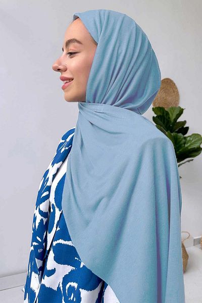 Ka Hijab Βρεφικό μπλε χτενισμένο βαμβακερό σάλι