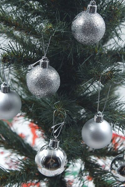 Happyland Christmas Tree Decoration 6 Cm Silver Ball 6-Piece Silver Colored Cici Ball