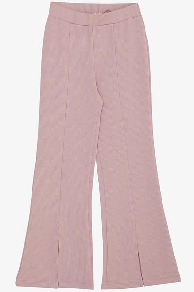 Breeze Pantaloni liliac cu picioare spaniole pentru fete - 4-8 ani, cu detaliu cu fante