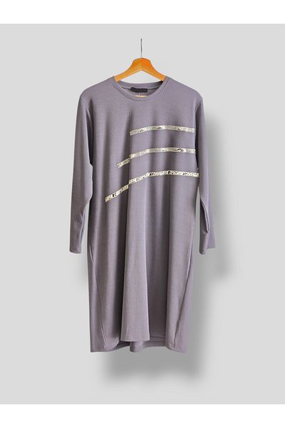 ENDAMIM Large Size Tunic - Twist Knitted Fabric, Lycra