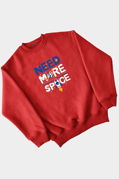 Vtklmn Vatkalimon Kids Need More Space Space Printed Girls Boys Red Sweatshirt