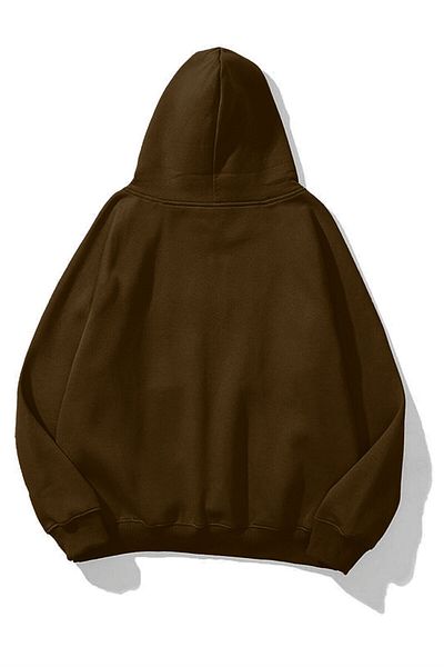 Trendiz Unisex Φούτερ Basic Hoodie Σκούρο Καφέ